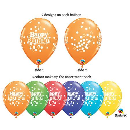 MAYFLOWER DISTRIBUTING 11 in. Birthday Confetti Dots Latex Balloon 85894